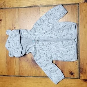 Carter's Just One You Gray Polar Bear Hooded Sweatshirt With Ears